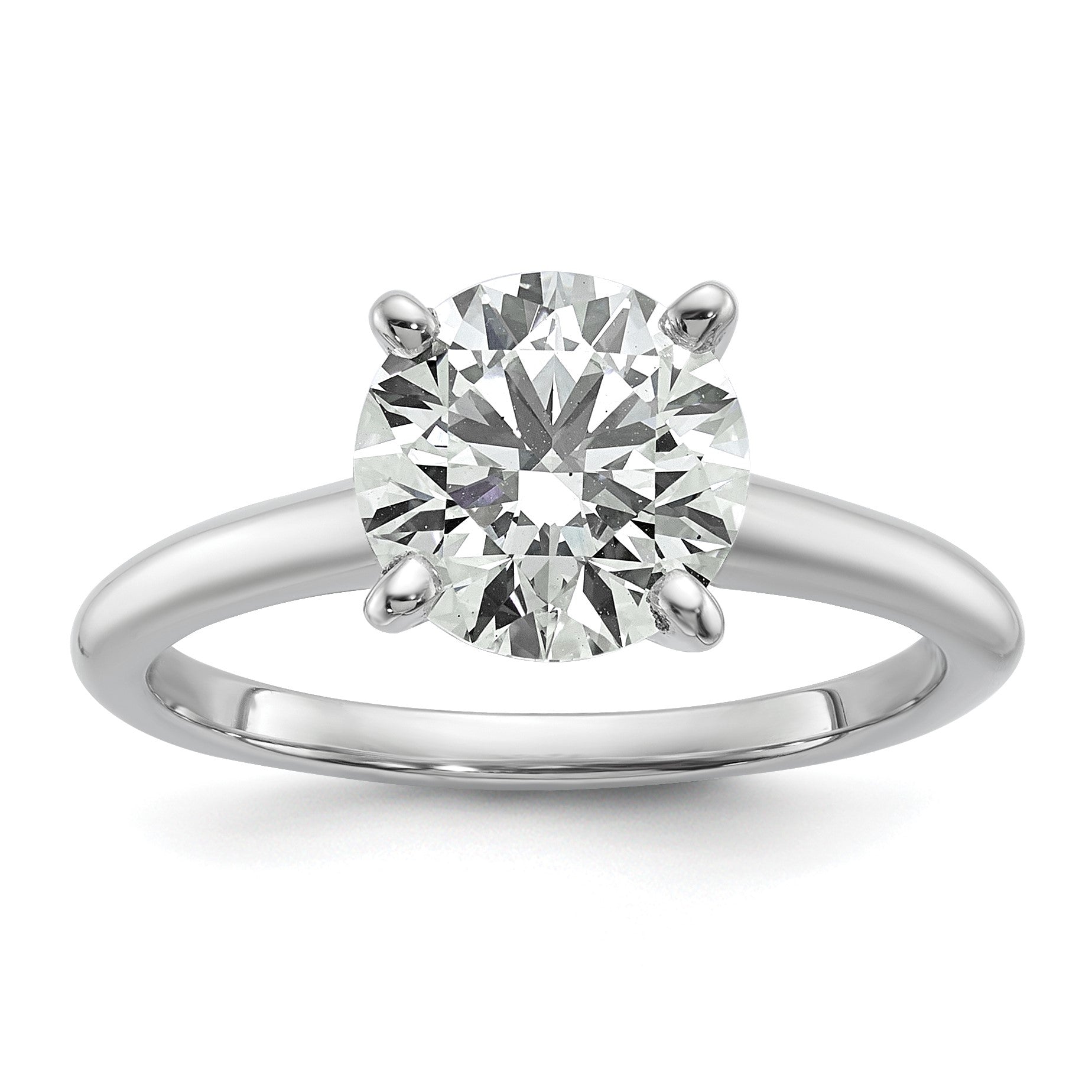 14K Weißgold 2 ct. Labor-Diamant VS/SI+ G+ Rund Solitär Verlobungsring
