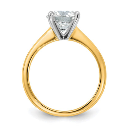 14K Bicolor Verlobungsring mit rundem Solitär, 2 ct. Labor­diamant, VS/SI+ G+