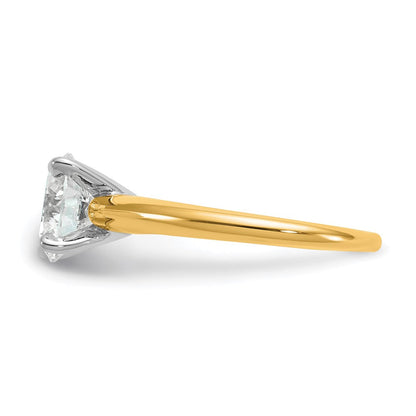 14K Bicolor Verlobungsring mit rundem Solitär, 2 ct. Labor­diamant, VS/SI+ G+