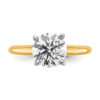14K Bicolor Verlobungsring mit rundem Solitär, 2 ct. Labor­diamant, VS/SI+ G+