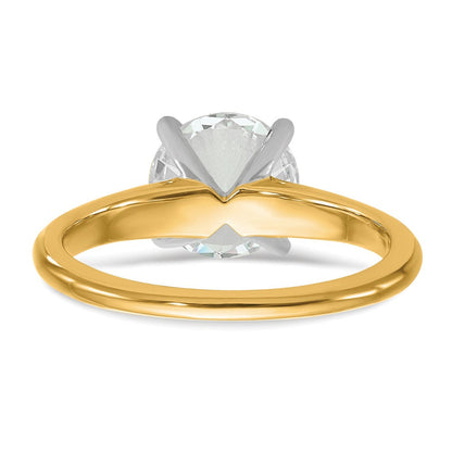 14K Bicolor Verlobungsring mit rundem Solitär, 2 ct. Labor­diamant, VS/SI+ G+