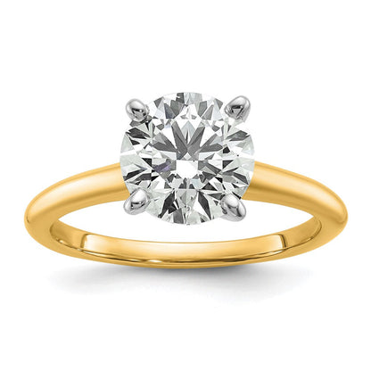 14K Bicolor Verlobungsring mit rundem Solitär, 2 ct. Labor­diamant, VS/SI+ G+