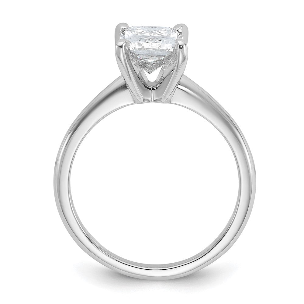14K Weißgold 2 ct. Labor-Diamant VS/SI+ G+ Radiant-Schliff Solitär-Verlobungsring