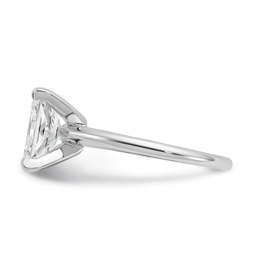 14K Weißgold 2 ct. Labor-Diamant VS/SI+ G+ Radiant-Schliff Solitär-Verlobungsring