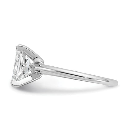 14K Weißgold 2 ct. Labor-Diamant VS/SI+ G+ Radiant-Schliff Solitär-Verlobungsring
