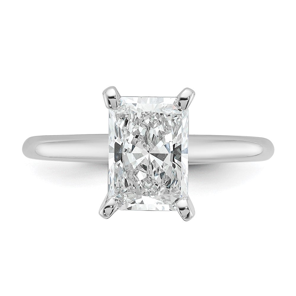 14K Weißgold 2 ct. zertifizierter, im Labor gezüchteter Diamant VS/SI+ G+ Radiant Solitär Verlobungsring