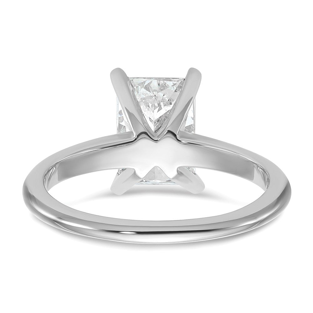 14K Weißgold 2 ct. Labor-Diamant VS/SI+ G+ Radiant-Schliff Solitär-Verlobungsring