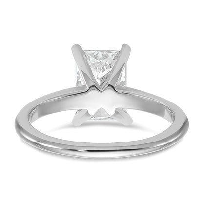14K Weißgold 2 ct. Labor-Diamant VS/SI+ G+ Radiant-Schliff Solitär-Verlobungsring