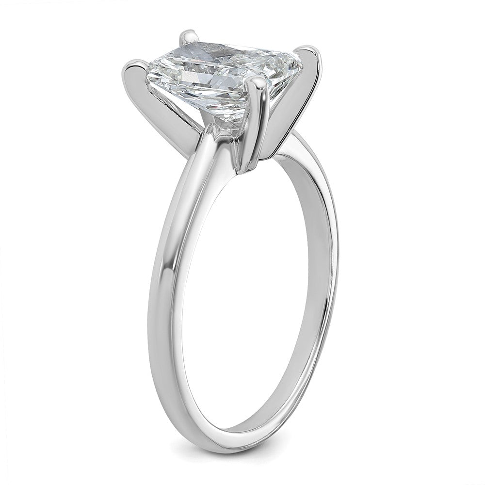 14K Weißgold 2 ct. Labor-Diamant VS/SI+ G+ Radiant-Schliff Solitär-Verlobungsring