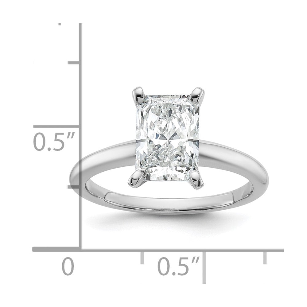 14K Weißgold 2 ct. zertifizierter, im Labor gezüchteter Diamant VS/SI+ G+ Radiant Solitär Verlobungsring