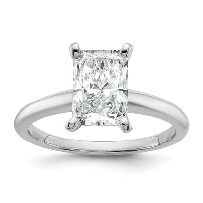 14K Weißgold 2 ct. zertifizierter, im Labor gezüchteter Diamant VS/SI+ G+ Radiant Solitär Verlobungsring