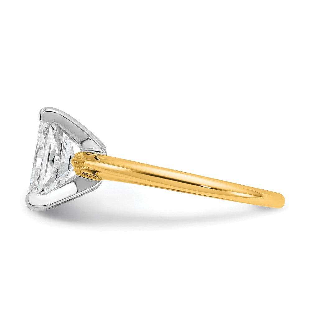 14K Bicolor 2 ct. Laborgezüchteter Diamant VS/SI+ G+ Radiant Solitär Verlobungsring