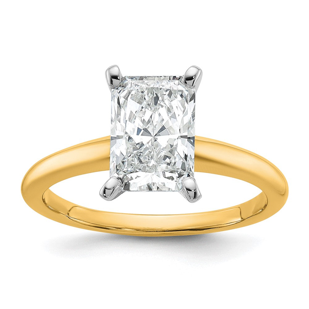 14K Bicolor 2 ct. Laborgezüchteter Diamant VS/SI+ G+ Radiant Solitär Verlobungsring