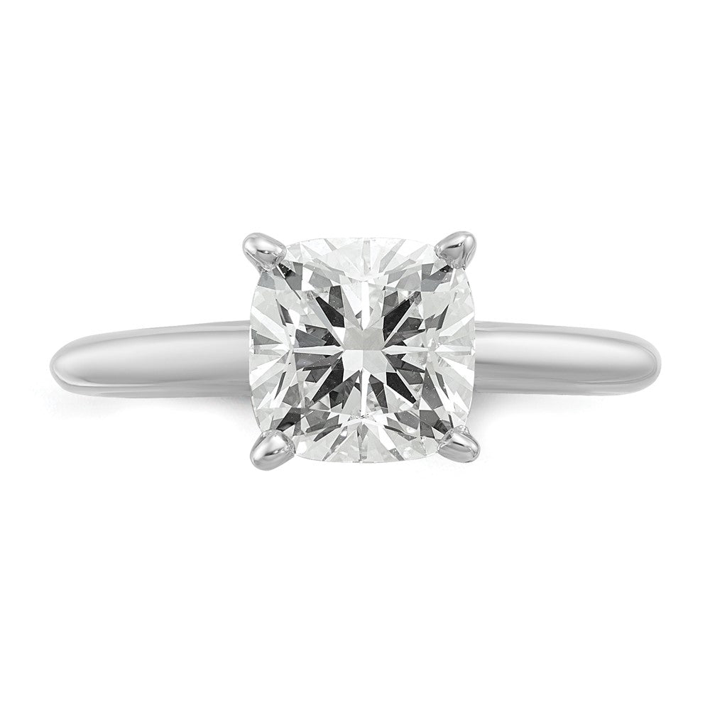 14K Weißgold 2,5 ct. zertifizierter im Labor gezüchteter Diamant VS/SI+ G+ Cushion-Solitär-Verlobungsring