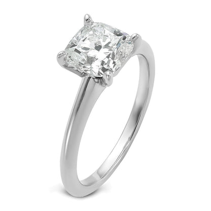 14K Weißgold 2,5 ct. zertifizierter im Labor gezüchteter Diamant VS/SI+ G+ Cushion-Solitär-Verlobungsring