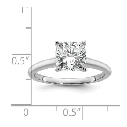 14K Weißgold 2,5 ct. zertifizierter im Labor gezüchteter Diamant VS/SI+ G+ Cushion-Solitär-Verlobungsring