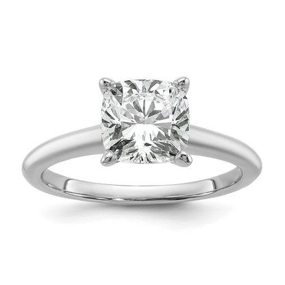 14K Weißgold 2,5 ct. zertifizierter im Labor gezüchteter Diamant VS/SI+ G+ Cushion-Solitär-Verlobungsring