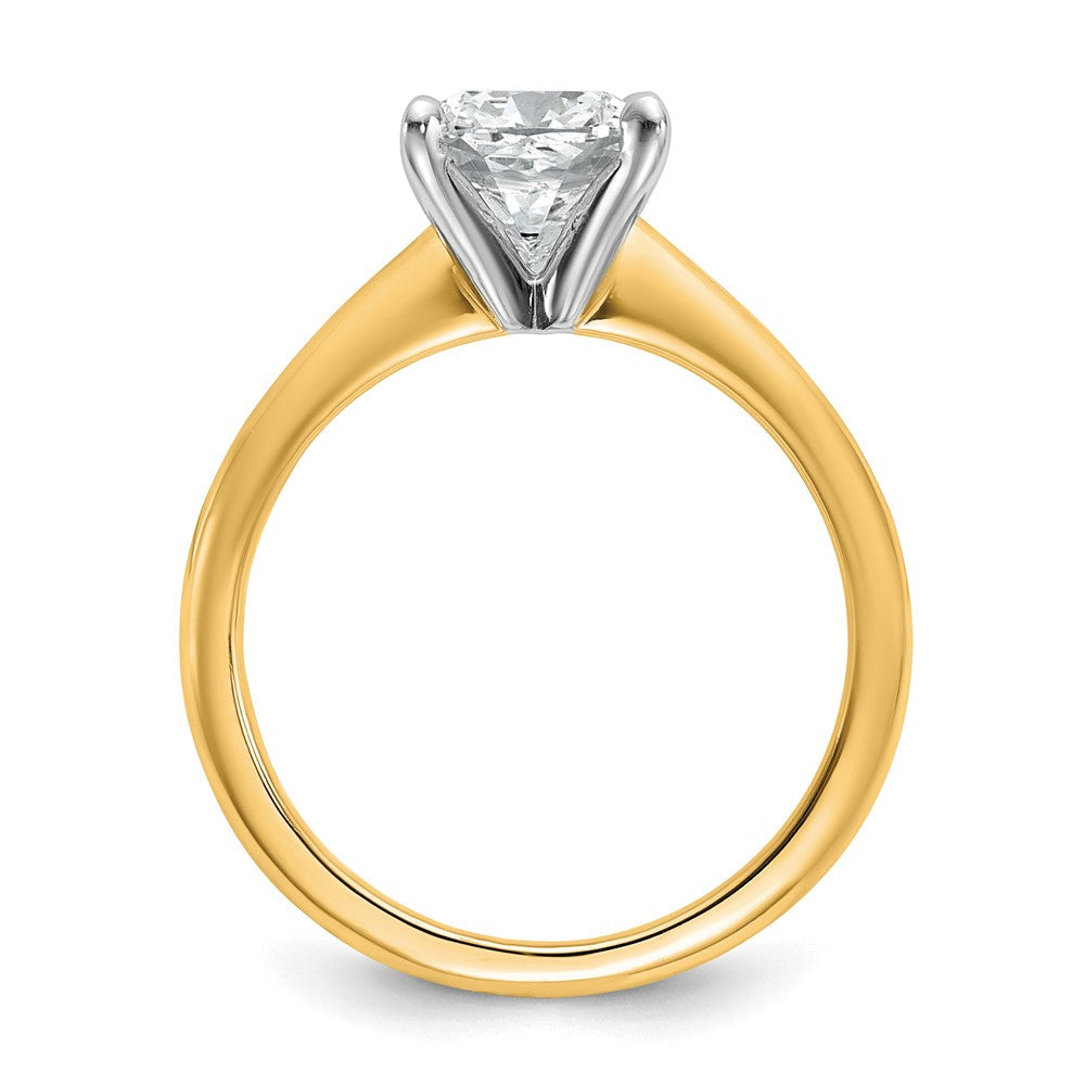 14K Bicolor 2,5 ct. Laborgezüchteter Diamant VS/SI+ G+ Kissenschliff Solitär Verlobungsring