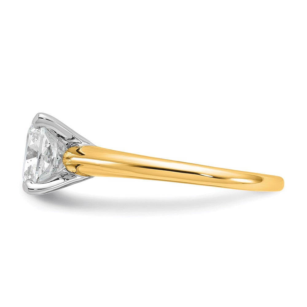14K Bicolor 2,5 ct. Laborgezüchteter Diamant VS/SI+ G+ Kissenschliff Solitär Verlobungsring