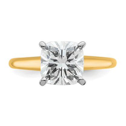 14K Bicolor 2,5 ct. Laborgezüchteter Diamant VS/SI+ G+ Kissenschliff Solitär Verlobungsring