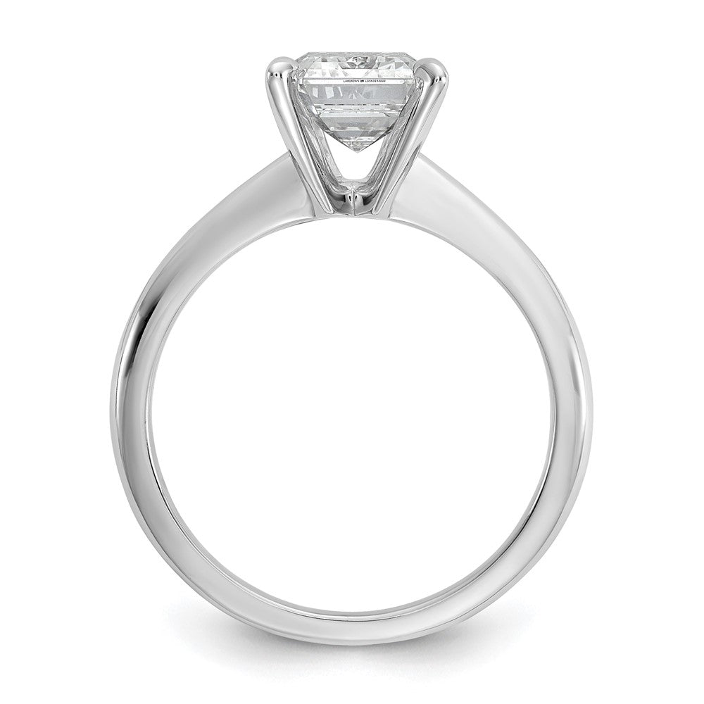 14K Weißgold Verlobungsring mit 2,5 ct. Labor gezüchtetem Diamant VS/SI+ G+ im Smaragdschliff, Solitär