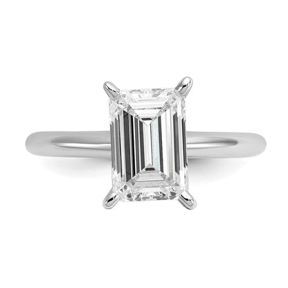 14K Weißgold Verlobungsring mit 2,5 ct. Labor gezüchtetem Diamant VS/SI+ G+ im Smaragdschliff, Solitär