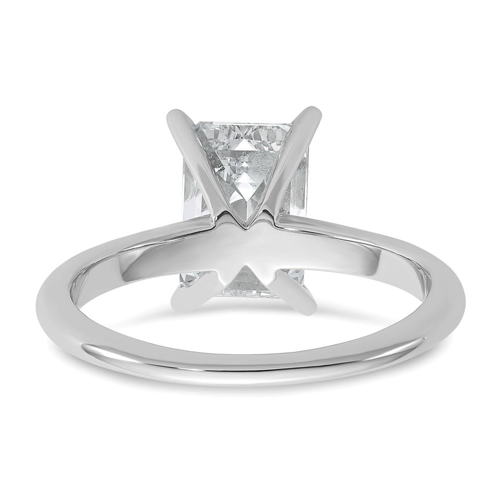 14K Weißgold Verlobungsring mit 2,5 ct. Labor gezüchtetem Diamant VS/SI+ G+ im Smaragdschliff, Solitär