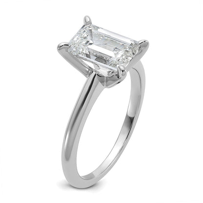 14K Weißgold Verlobungsring mit 2,5 ct. Labor gezüchtetem Diamant VS/SI+ G+ im Smaragdschliff, Solitär