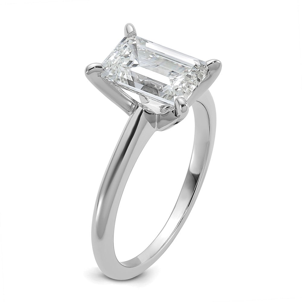 14K Weißgold 2,5 ct. Zertifizierter Laborgezüchteter Diamant VS/SI+ G+ Smaragdschliff Solitär Verlobungsring