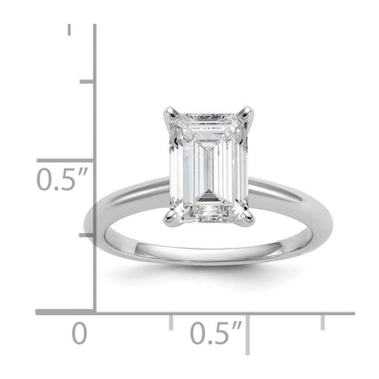 14K Weißgold Verlobungsring mit 2,5 ct. Labor gezüchtetem Diamant VS/SI+ G+ im Smaragdschliff, Solitär