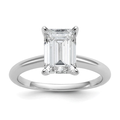 14K Weißgold Verlobungsring mit 2,5 ct. Labor gezüchtetem Diamant VS/SI+ G+ im Smaragdschliff, Solitär
