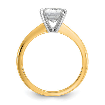 14K Zweifarbig 2,5 ct. Laborgezüchteter Diamant VS/SI+ G+ Smaragd Solitär Verlobungsring