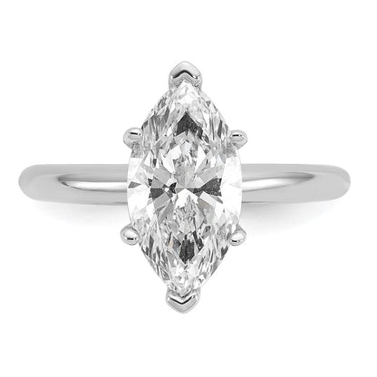 14K Weißgold Verlobungsring mit 2,5 ct. Labor gezüchtetem Diamant VS/SI+ G+ im Marquise-Solitär-Schliff