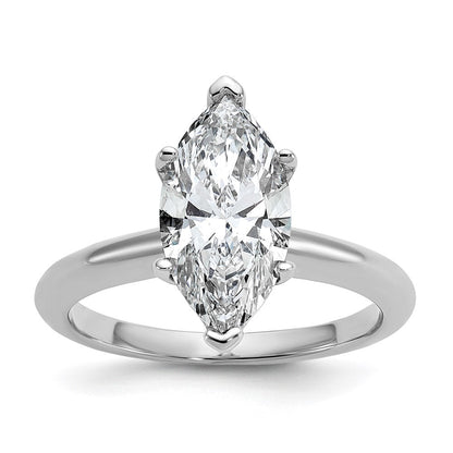 14K Weißgold 2,5 ct. zertifizierter, im Labor gezüchteter Diamant VS/SI+ G+ Marquise-Solitär-Verlobungsring