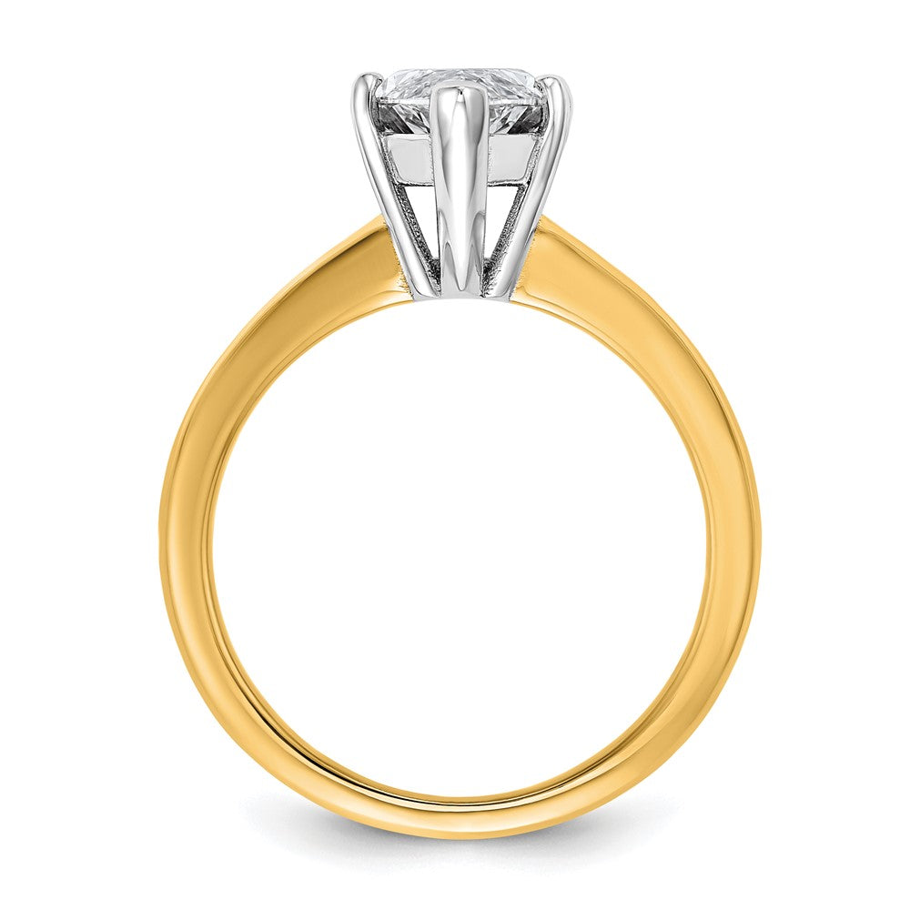 14K Bicolor Verlobungsring mit 2,5 ct. im Marquise-Solitär-Schliff, Labor-gezüchteter Diamant, VS/SI+ G+