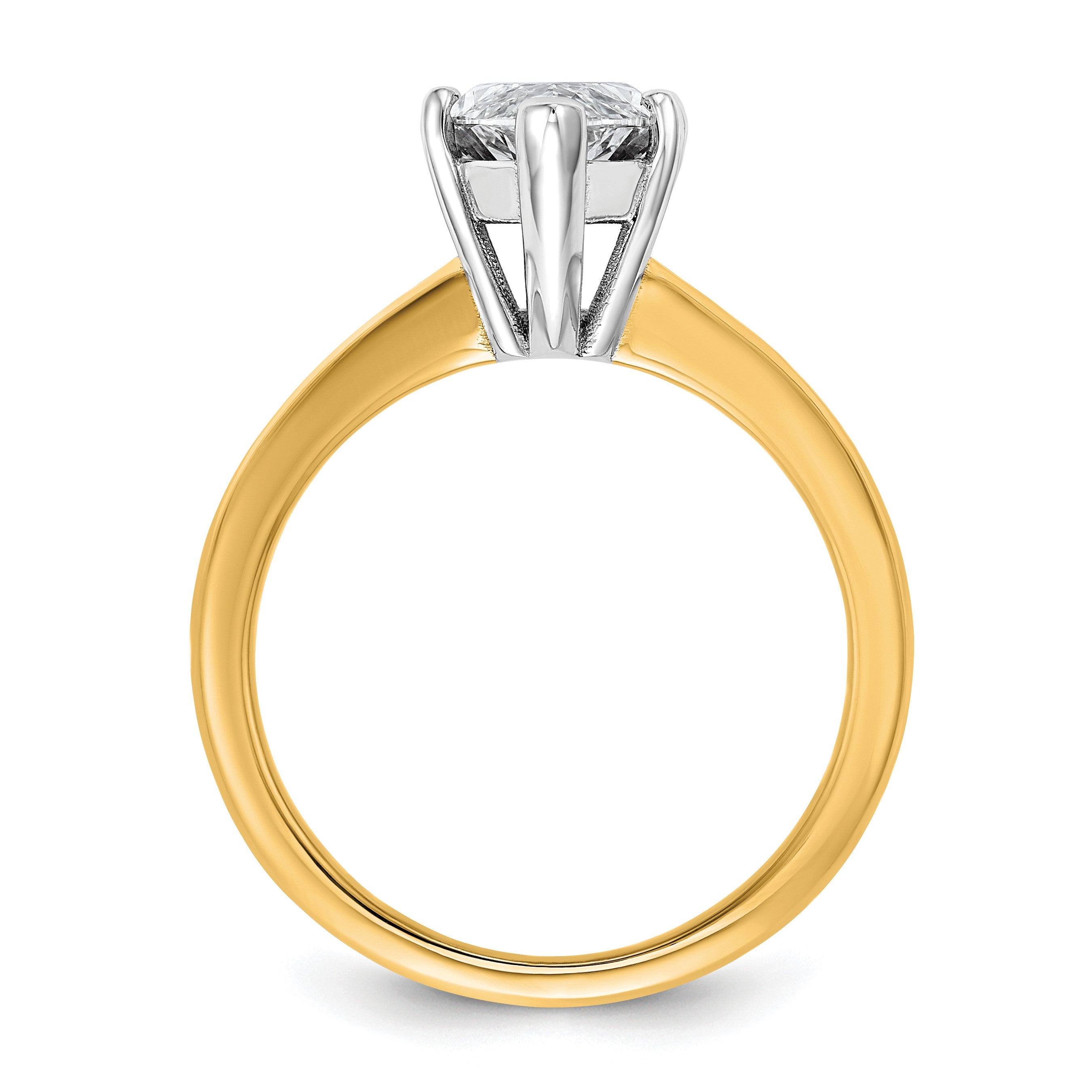 14K Bicolor Verlobungsring mit 2,5 ct. im Marquise-Solitär-Schliff, Labor-gezüchteter Diamant, VS/SI+ G+