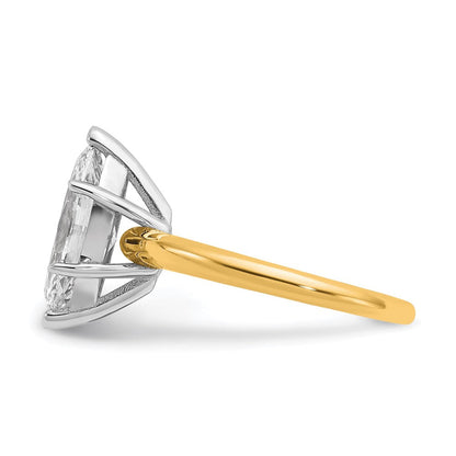 14K Bicolor Verlobungsring mit 2,5 ct. im Marquise-Solitär-Schliff, Labor-gezüchteter Diamant, VS/SI+ G+