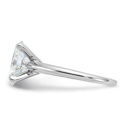14K Weißgold Verlobungsring mit 2,5 ct. Laborgezüchtetem Diamant VS/SI+ G+ im Oval-Solitär-Schliff