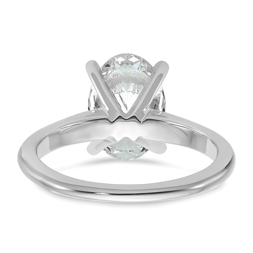 14K Weißgold Verlobungsring mit 2,5 ct. Laborgezüchtetem Diamant VS/SI+ G+ im Oval-Solitär-Schliff