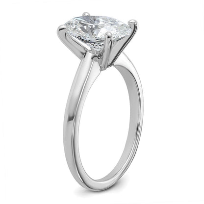 14K Weißgold 2,5 ct. zertifizierter im Labor gezüchteter Diamant VS/SI+ G+ Oval Solitär Verlobungsring