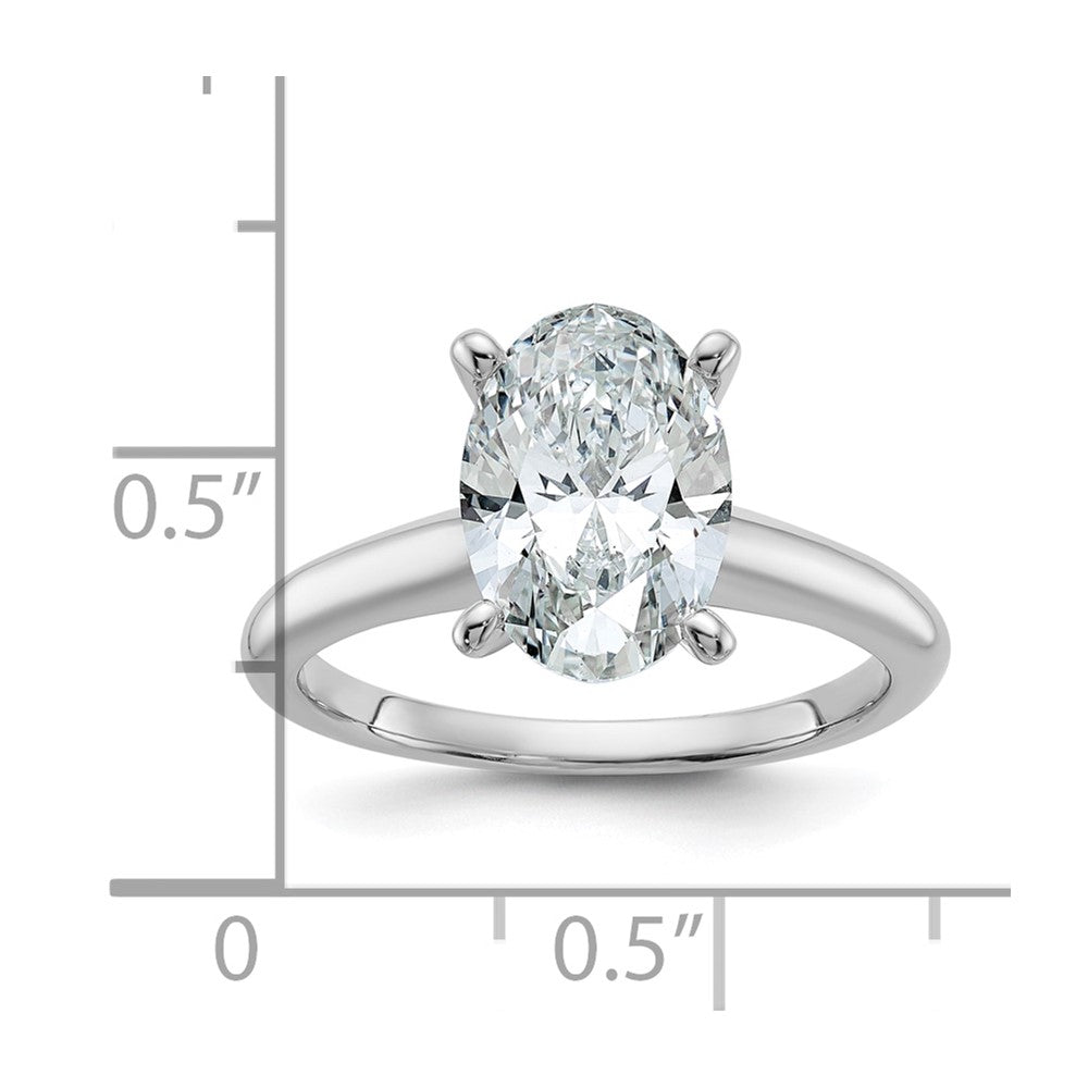 14K Weißgold Verlobungsring mit 2,5 ct. Laborgezüchtetem Diamant VS/SI+ G+ im Oval-Solitär-Schliff