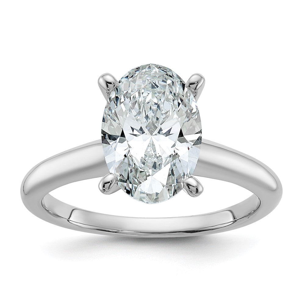 14K Weißgold Verlobungsring mit 2,5 ct. Laborgezüchtetem Diamant VS/SI+ G+ im Oval-Solitär-Schliff