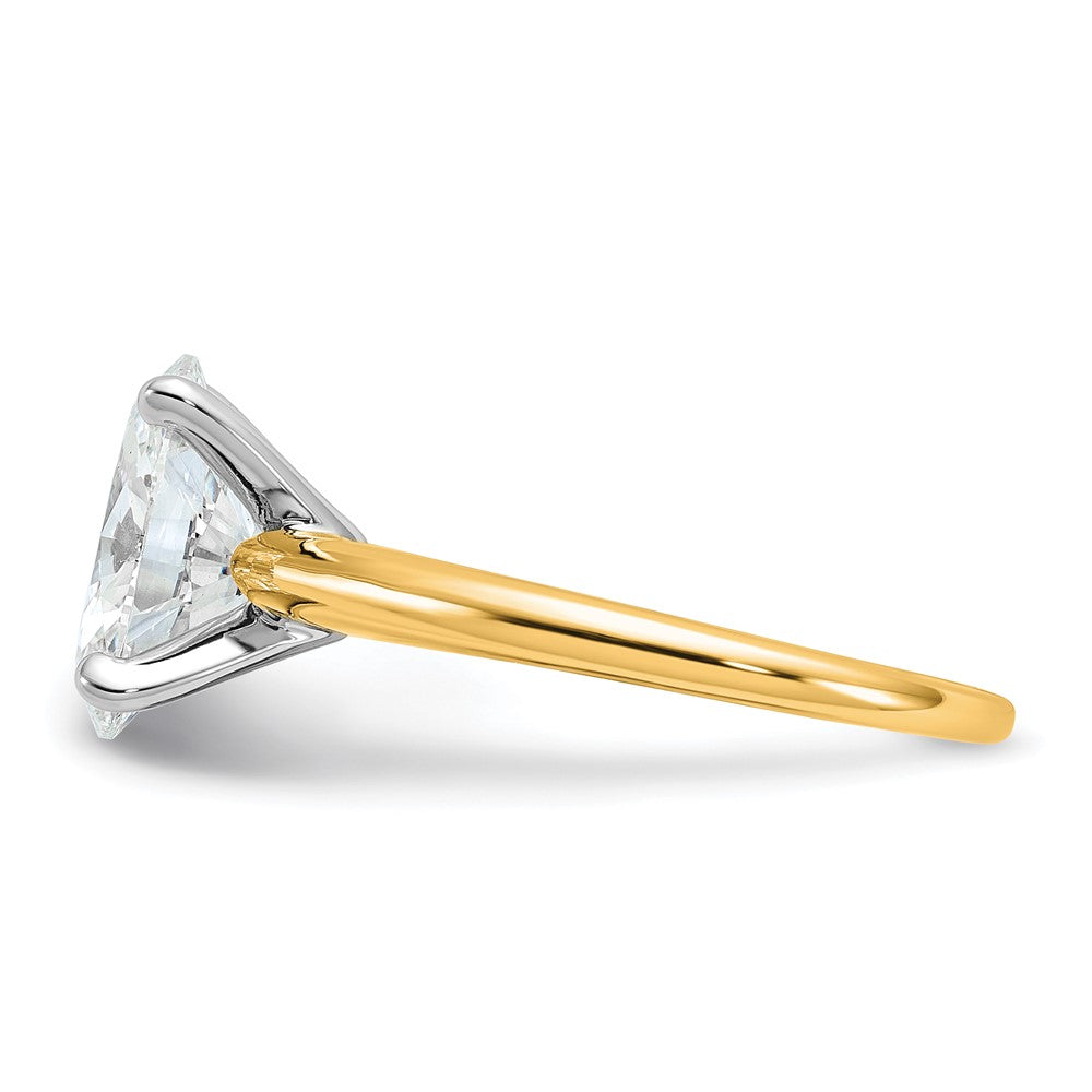 14K Bicolor 2,5 ct. Labor gezüchteter Diamant VS/SI+ G+ Oval Solitär Verlobungsring