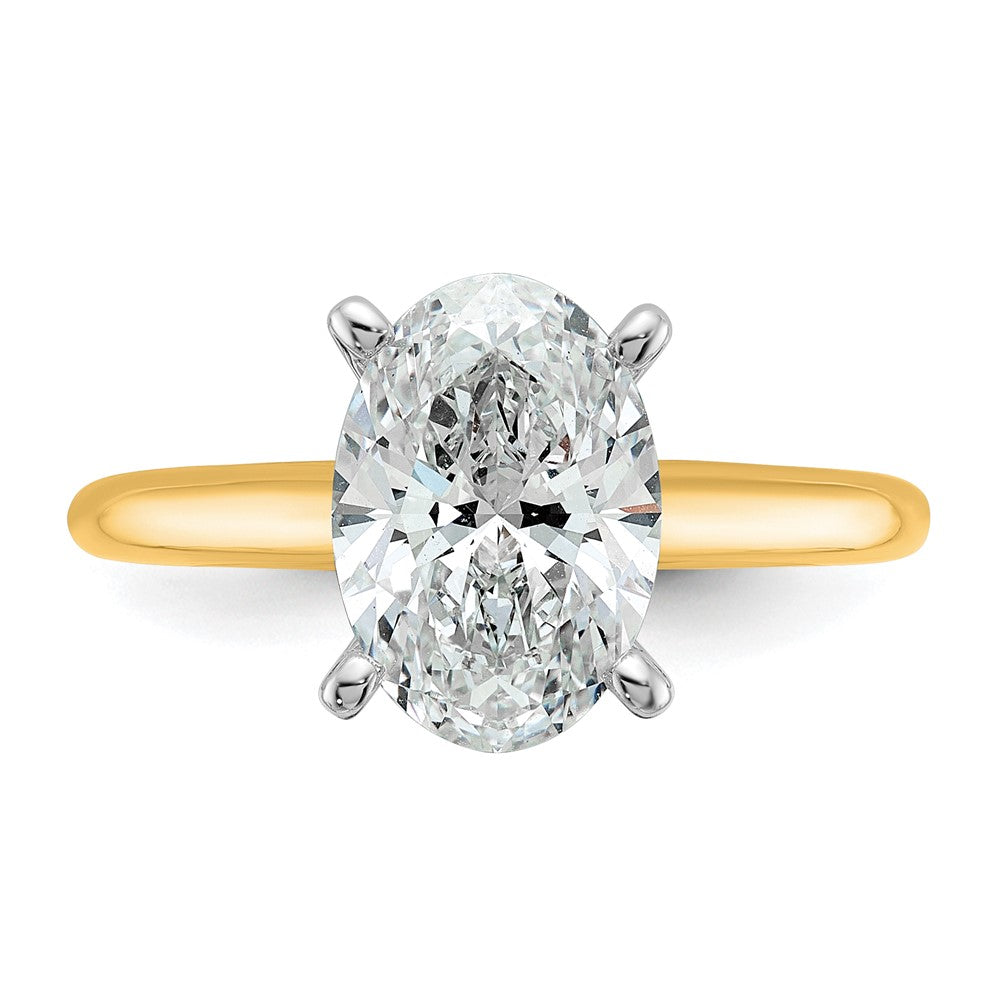 14K Bicolor 2,5 ct. Labor gezüchteter Diamant VS/SI+ G+ Oval Solitär Verlobungsring