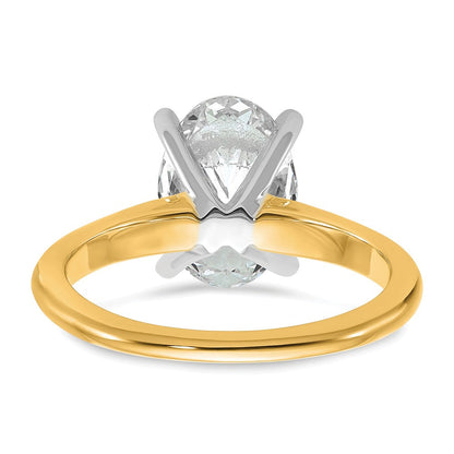 14K Bicolor 2,5 ct. Labor gezüchteter Diamant VS/SI+ G+ Oval Solitär Verlobungsring