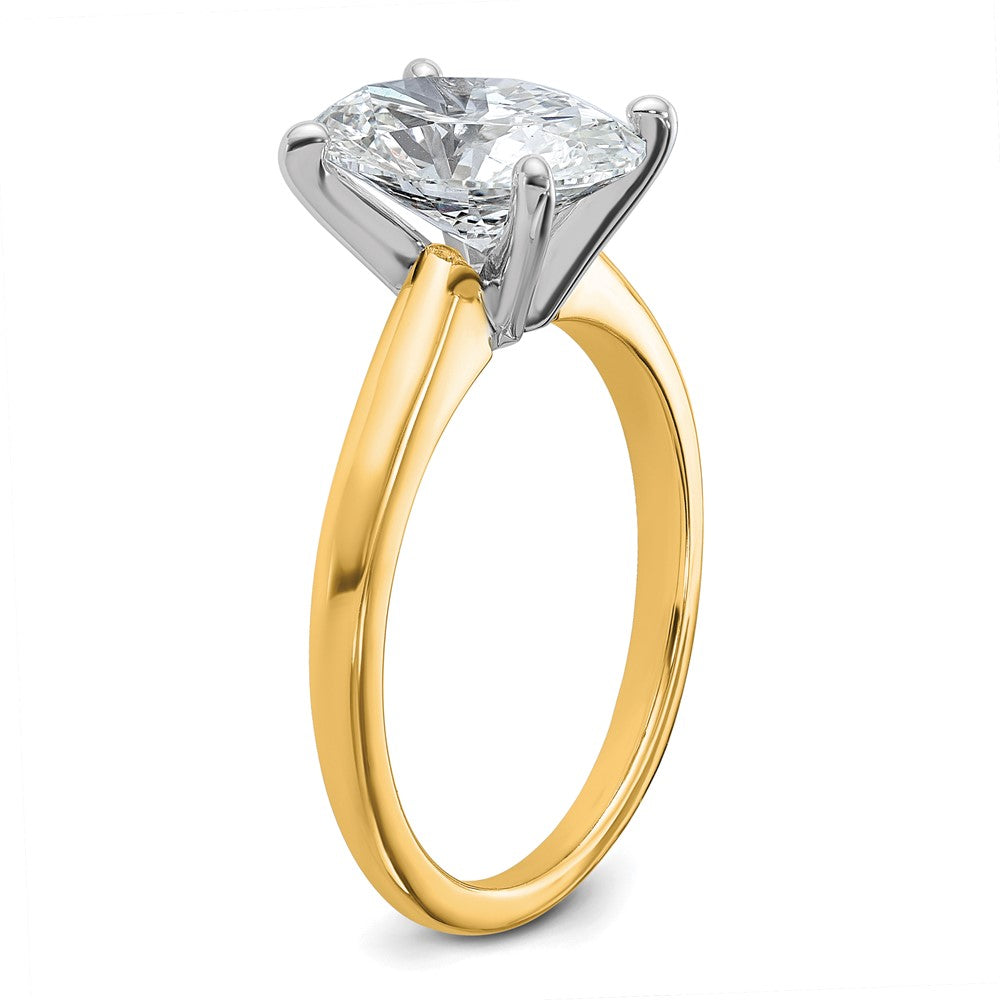 14K Bicolor 2,5 ct. Labor gezüchteter Diamant VS/SI+ G+ Oval Solitär Verlobungsring