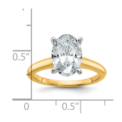 14K Bicolor 2,5 ct. Labor gezüchteter Diamant VS/SI+ G+ Oval Solitär Verlobungsring