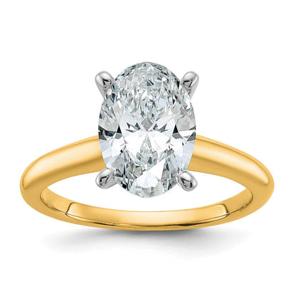 14K Bicolor 2,5 ct. Labor gezüchteter Diamant VS/SI+ G+ Oval Solitär Verlobungsring