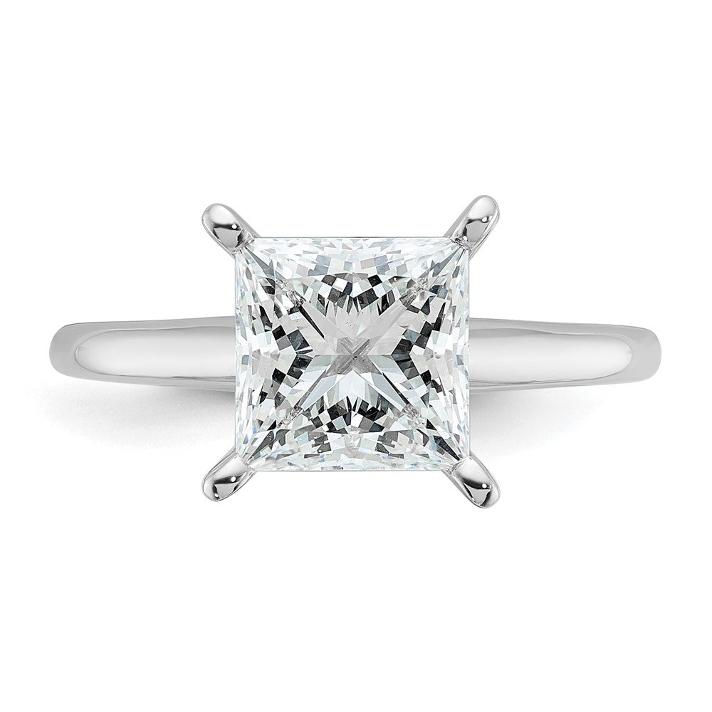 14K Weißgold 2,5 ct. Labor-Diamant VS/SI+ G+ Princess-Solitär-Verlobungsring