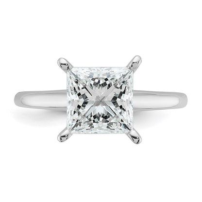 14K Weißgold 2,5 ct. Labor-Diamant VS/SI+ G+ Princess-Solitär-Verlobungsring